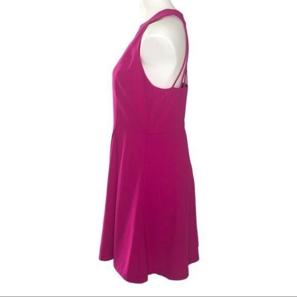 Adelyn Rae Mini Skater Dress, Pink Cage Back Sleeveless Halter Women's Large - Picture 6 of 14